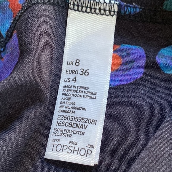 Topshop Navy Floral Printed High Rise Tapered Trouser Ankle Pants - Picture 10 of 10